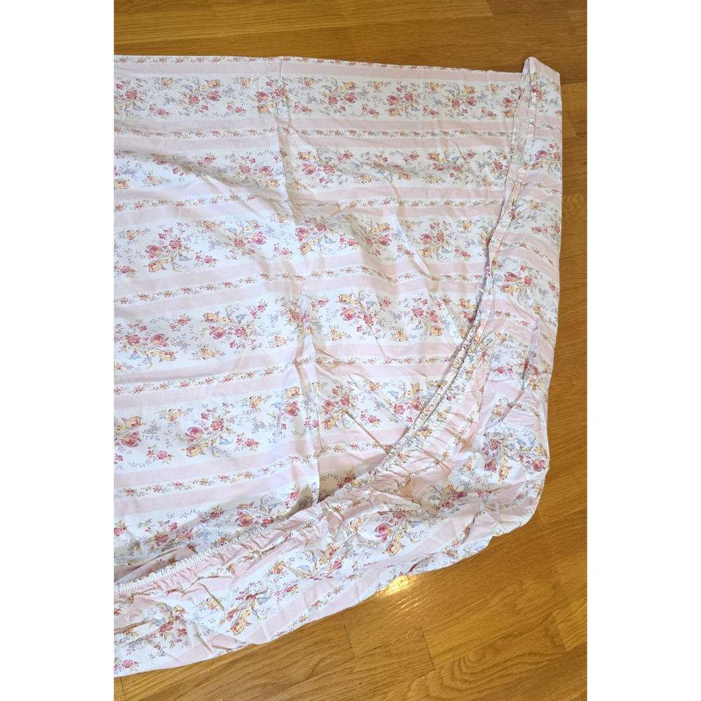 Ralph Lauren Millicent King Flat Fitted Sheets Pink Floral Italy Grandmillennial - Picture 13 of 15